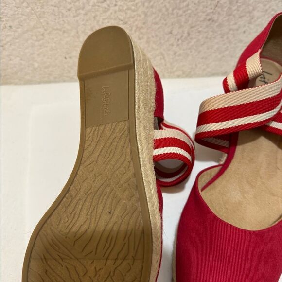 Life Stride Velocity 2.0 Keaton Canvas Espadrille Wedge Sandal Red Size 10M - Picture 12 of 12